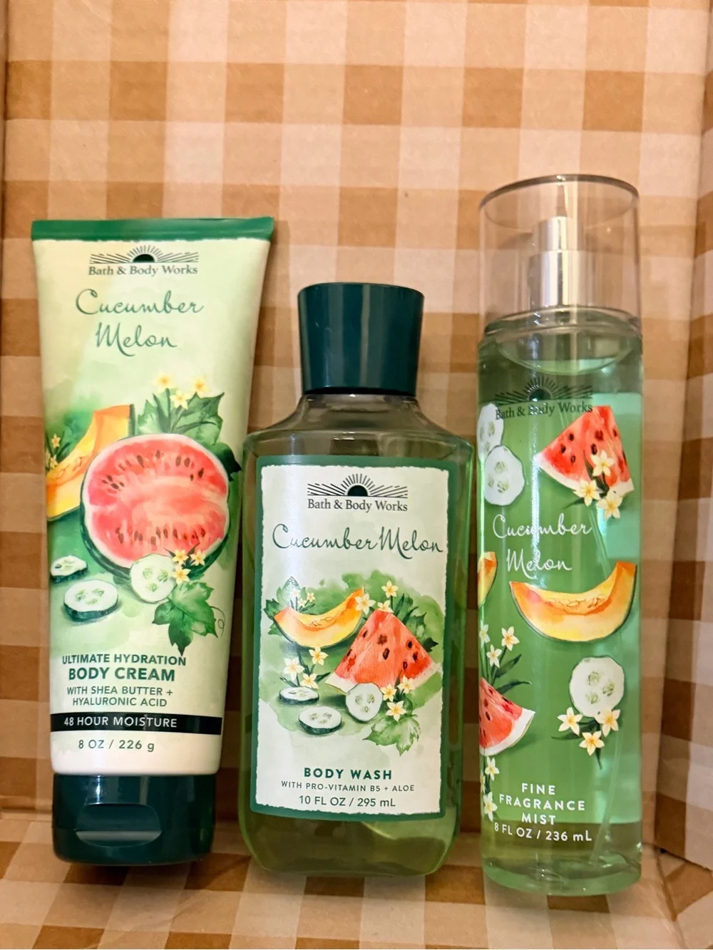 BATH & BODY WORKS 3 pc Bundle - Cucumber Melon